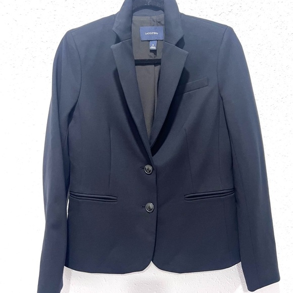 Lands' End Women's Classic tailored Black Suit Jacket 4 - Picture 4 of 10